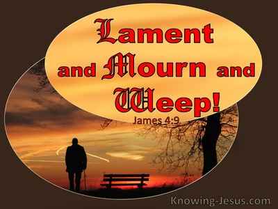 James 4:9 Lament Mourn And Weep (red)